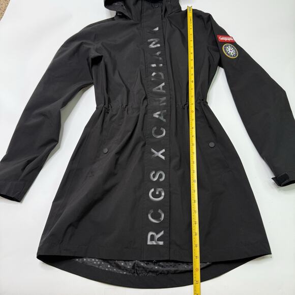 Canadiana Black Rain Jacket Weather Gear Light Wind RCGS X Womens Size XS - Picture 4 of 16